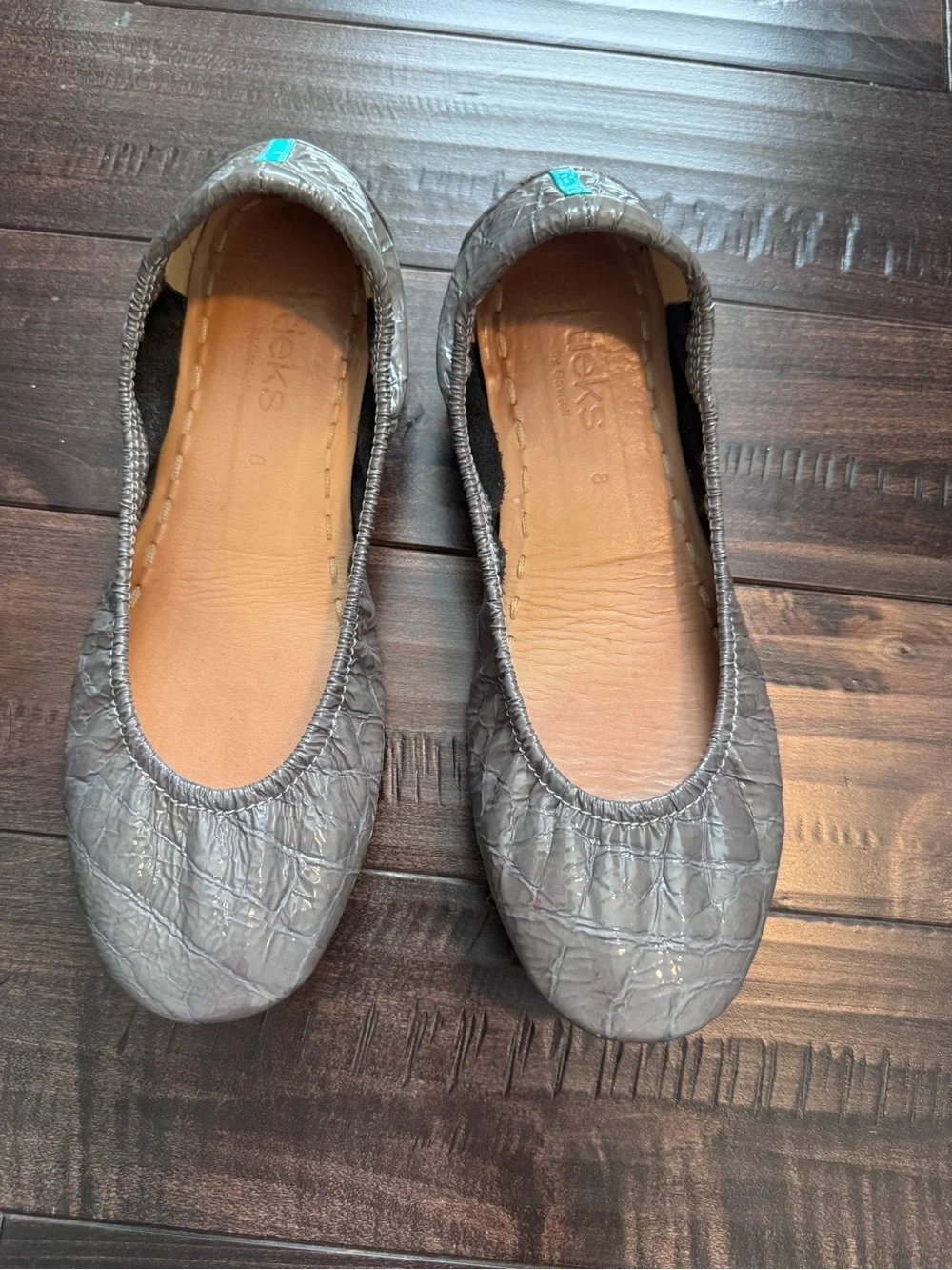 Tieks Slate Gray Croc Ballet Flats